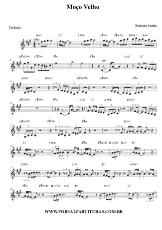 Roberto Carlos Moço Velho score for Keyboard