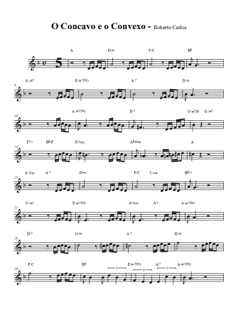 Roberto Carlos O Côncavo E O Convexo score for Clarinet (Bb)
