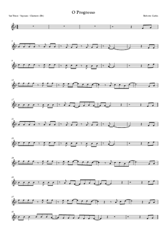 Roberto Carlos O Progresso score for Tenor Saxophone Soprano (Bb)