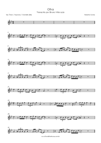 Roberto Carlos Olha score for Tenor Saxophone Soprano (Bb)