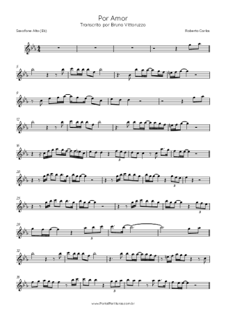 Roberto Carlos Por Amor score for Alto Saxophone