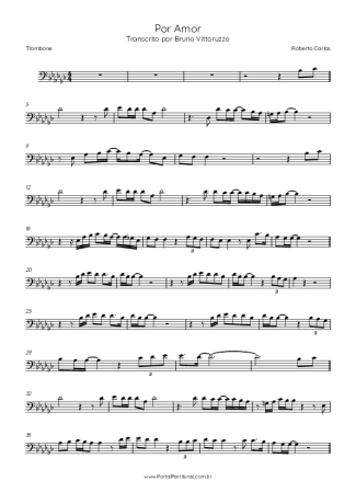 Roberto Carlos Por Amor score for Trombone