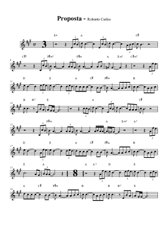 Roberto Carlos Proposta score for Tenor Saxophone Soprano (Bb)