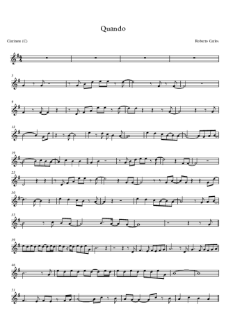 Roberto Carlos Quando score for Clarinet (C)