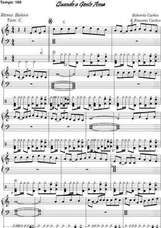 Roberto Carlos Quando a Gente Ama score for Keyboard