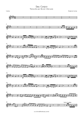 Roberto Carlos Seu Corpo score for Violin