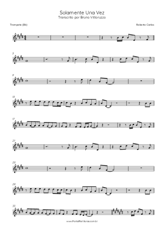 Roberto Carlos Solamente Una Vez score for Trumpet
