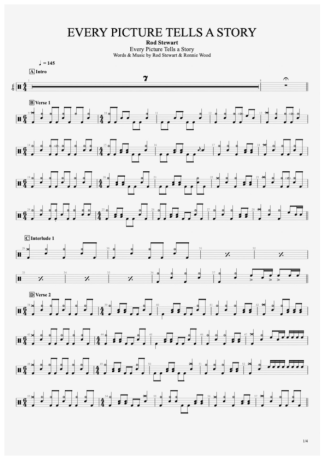 Rod Stewart Every Picture Tells A Story score for Drums