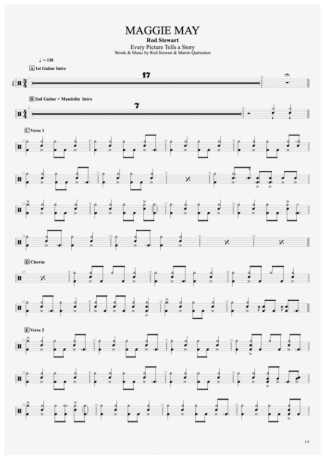 Rod Stewart Maggie May score for Drums