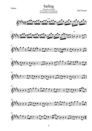 Rod Stewart Sailing score for Violin