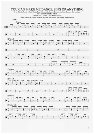Rod Stewart You Can Make Me Dance, Sing Or Anything score for Drums