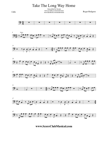 Roger Hodgson Take The Long Way Home score for Cello