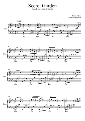 Rolf Lovland Secret Garden score for Piano