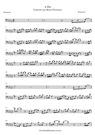 Roupa Nova A Paz score for Cello