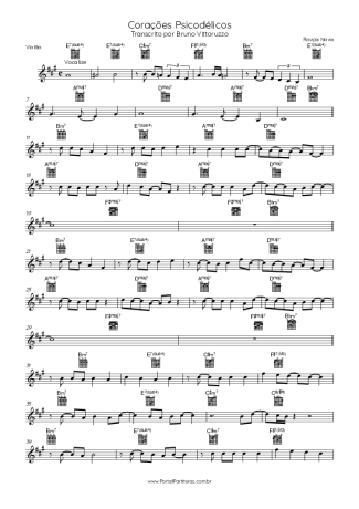 Roupa Nova Corações Psicodélicos score for Acoustic Guitar