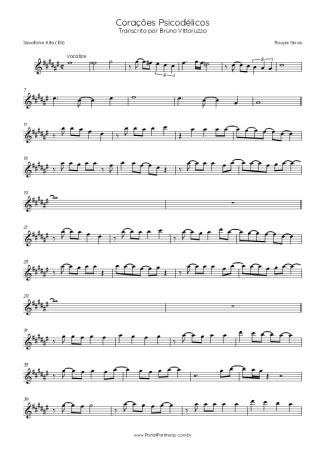 Roupa Nova Corações Psicodélicos score for Alto Saxophone