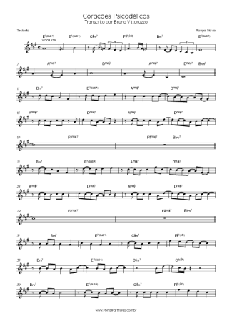 Roupa Nova Corações Psicodélicos score for Keyboard