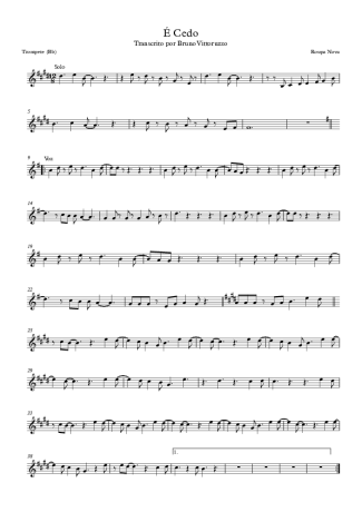 Roupa Nova É Cedo score for Trumpet