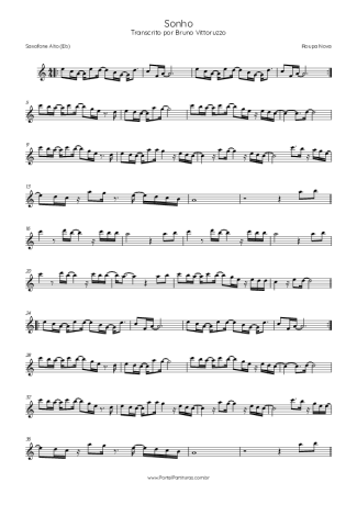 Roupa Nova Sonho score for Alto Saxophone