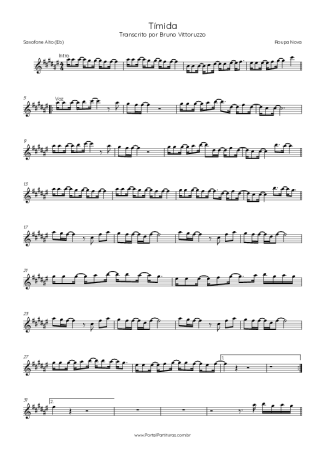 Roupa Nova Tímida score for Alto Saxophone