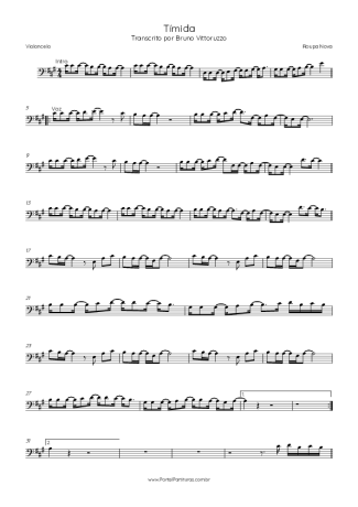 Roupa Nova Tímida score for Cello