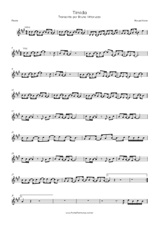 Roupa Nova Tímida score for Flute