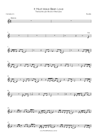 Roxette  score for Clarinet (C)