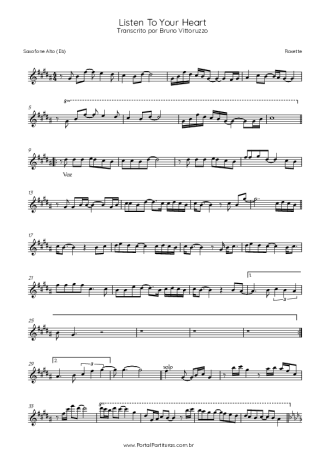 Roxette Listen To Your Heart score for Alto Saxophone