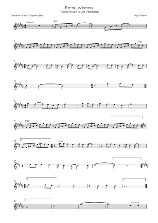 Roy Orbison  score for Tenor Saxophone Soprano (Bb)