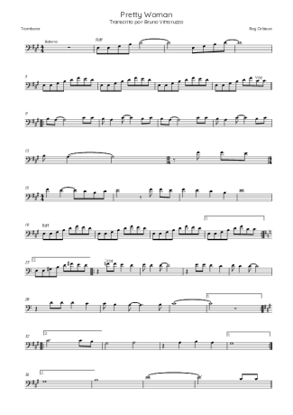 Roy Orbison Oh Pretty Woman score for Trombone