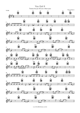 Roy Orbison You Got It score for Acoustic Guitar