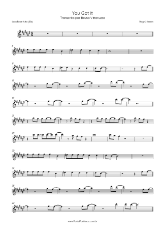 Roy Orbison You Got It score for Alto Saxophone