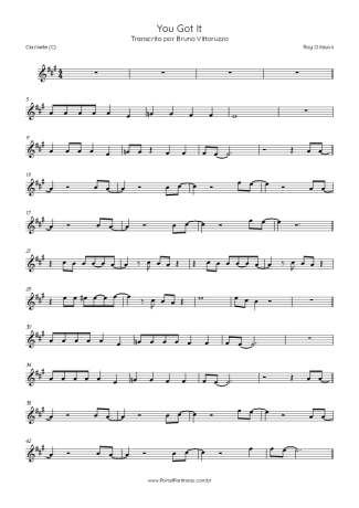 Roy Orbison You Got It score for Clarinet (C)
