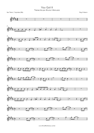 Roy Orbison You Got It score for Tenor Saxophone Soprano (Bb)