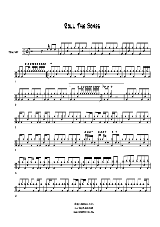 Rush Roll The Bones score for Drums