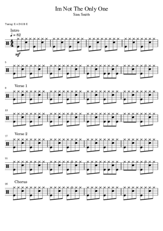 Sam Smith I´m Not The Only One score for Drums