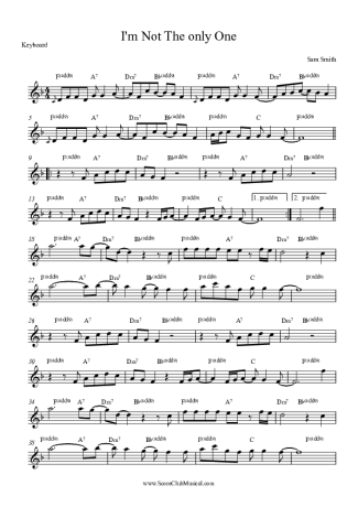 Sam Smith I´m Not The Only One score for Keyboard
