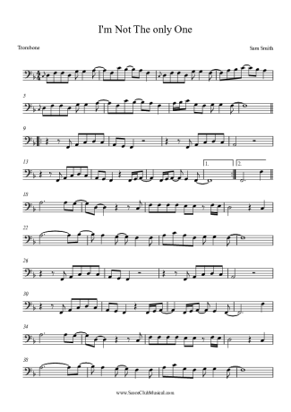Sam Smith I´m Not The Only One score for Trombone