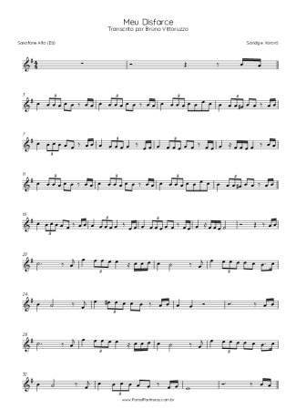 Sandy e Xororó Meu Disfarce score for Alto Saxophone