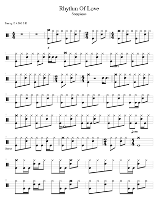 Scorpions Rhythm Of Love score for Drums