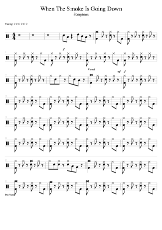 Scorpions When The Smoke Is Going Down score for Drums