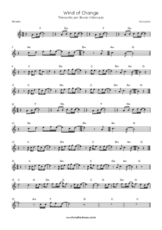 Scorpions Wind Of Change score for Keyboard