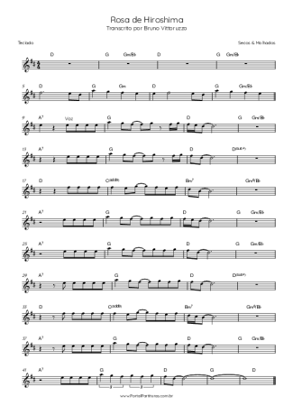 Secos e Molhados Rosa De Hiroshima score for Keyboard