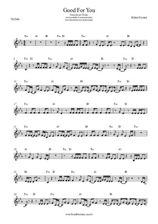 Selena Gomez Good For You score for Keyboard