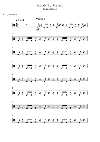 Selena Gomez Hands To Myself score for Drums