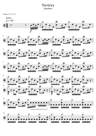 Sepultura Territory score for Drums
