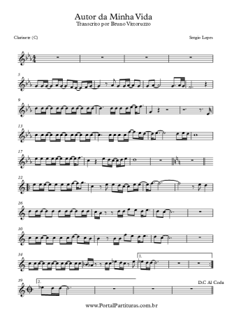 Sérgio Lopes Autor da Minha Vida score for Clarinet (C)