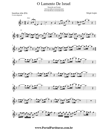 Sérgio Lopes  score for Alto Saxophone