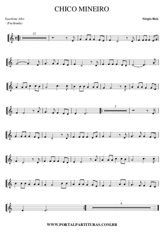 Sérgio Reis Chico Mineiro score for Alto Saxophone