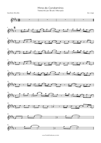 Seu Jorge Mina Do Condomínio score for Alto Saxophone